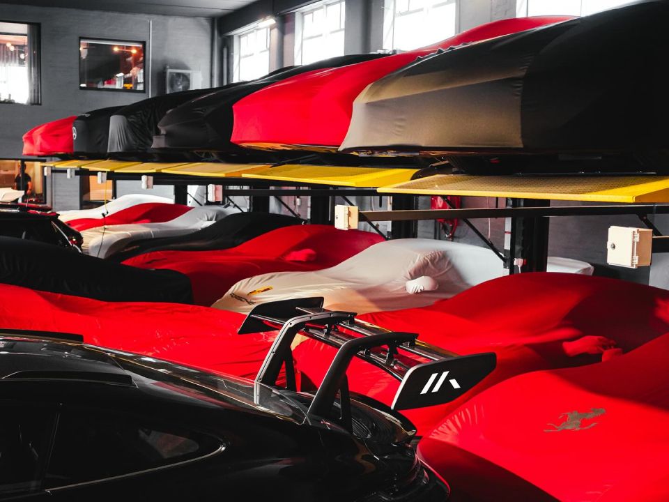 Parking lifts used for storage of supercars