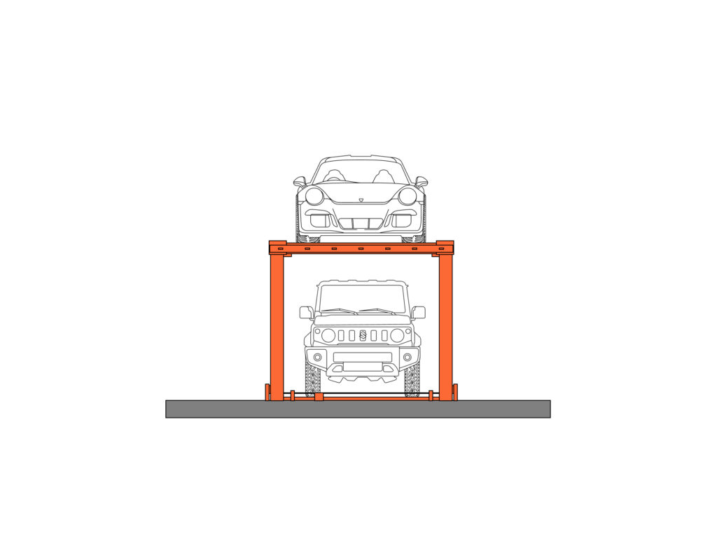 Scissor Parking Lift Diagram Front